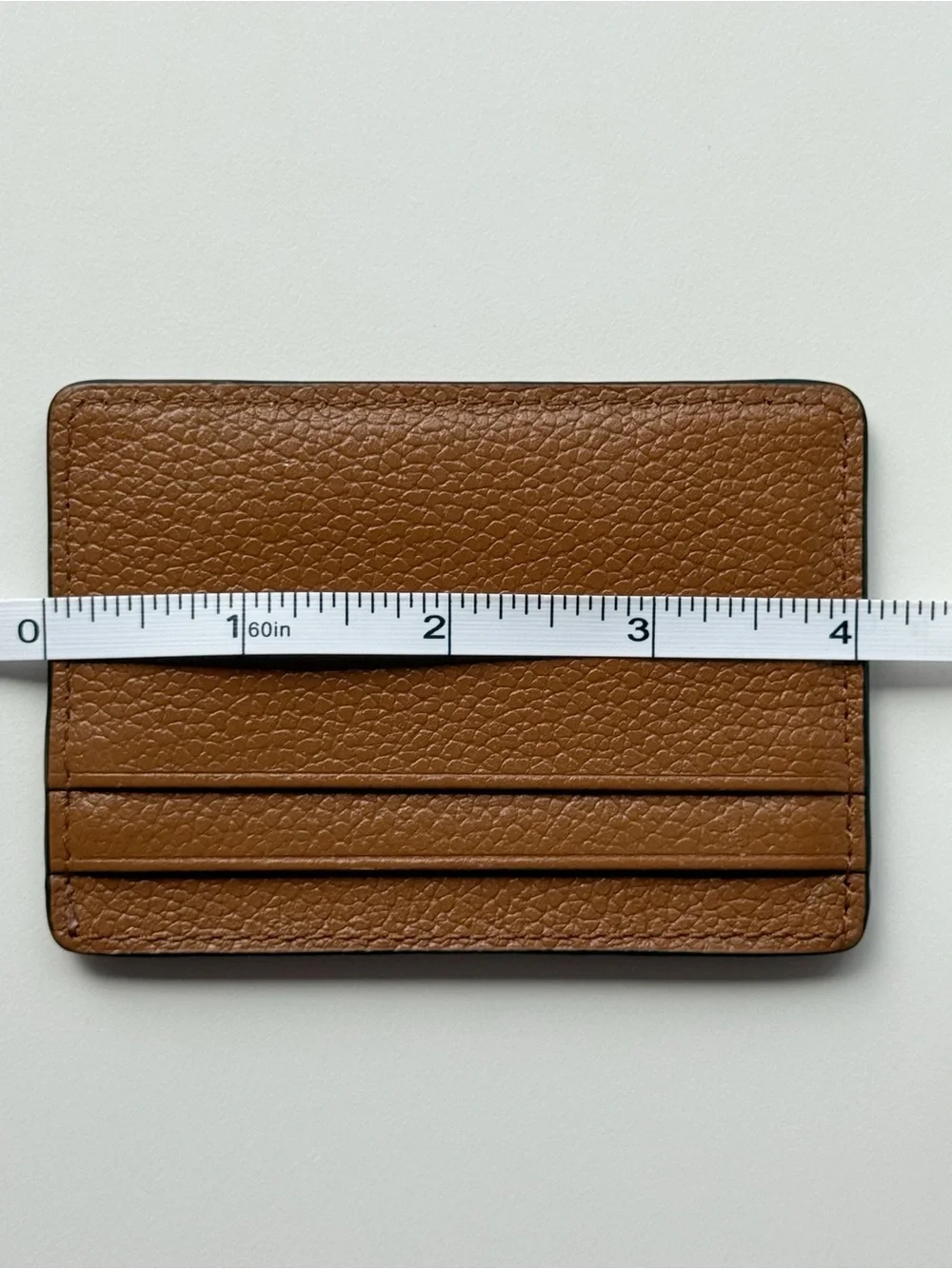 Michael Kors Tan Pebbled Leather Card Holder with Gold Logo